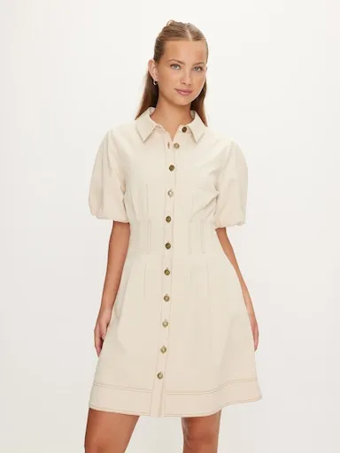 Paloma Puff Sleeve Denim Mini