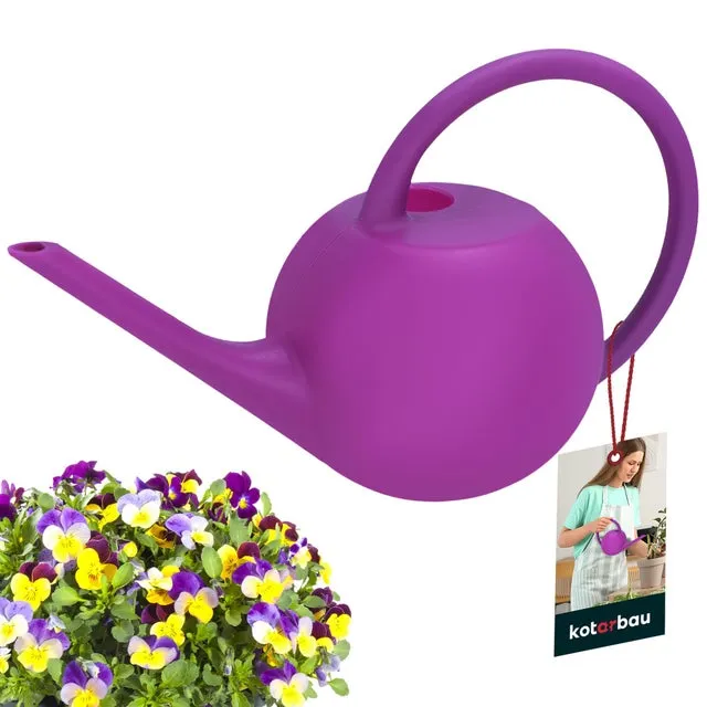 Annaffiatoio - Innaffiatoio - Plastica - 1,2 L - Viola - Annaffiatoio Giardino - per Piante da Interno e Esterno - con Lungo Beccuccio KOTARBAU