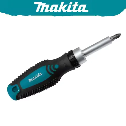 Makita D-58833 Ratchet Magnetic Screwdriver Bit Replaceable Positive Negative Non-slip Multifunctional Easy Carry Hand Tools