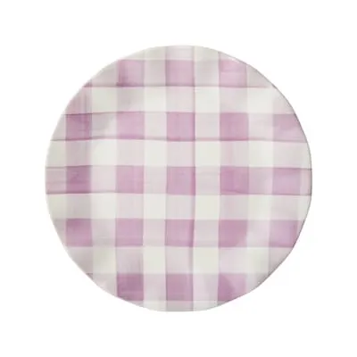 Ruffle Rim Side Plate - Purple Gingham