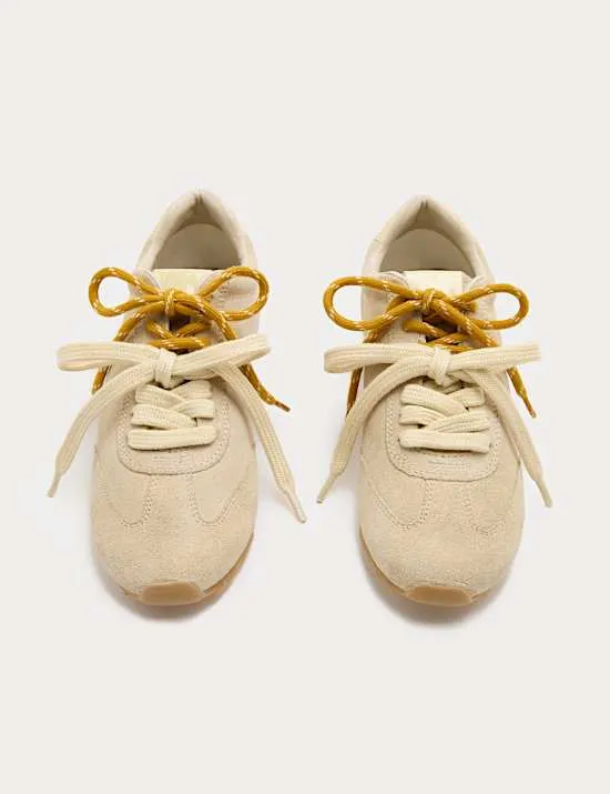 Suede Double Lace Up Trainers