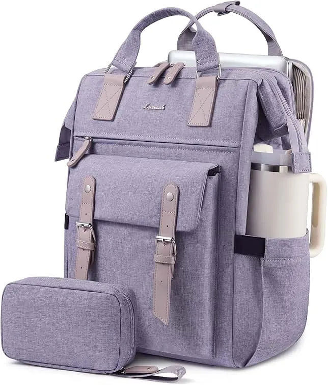 LOVEVOOK Laptop Backpack for Women with Giant Tumbler Holder Pocket,17.3 inch Waterproof Travel Backpack Purse Computer Laptop…