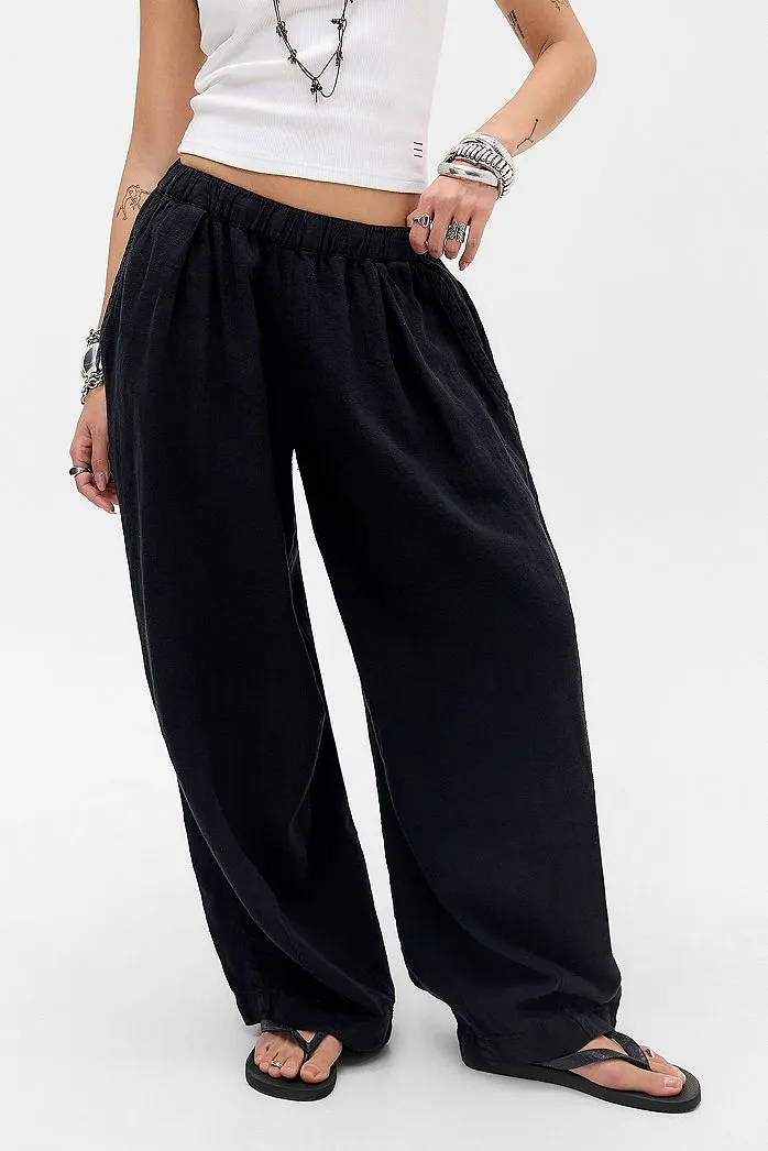 Pantaloni a Bozzolo Larghi Bobbi in Lino BDG