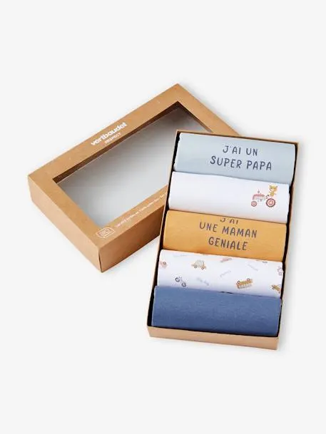 Lot de 5 bodies bébé garçon manches courtes coffret cadeau...