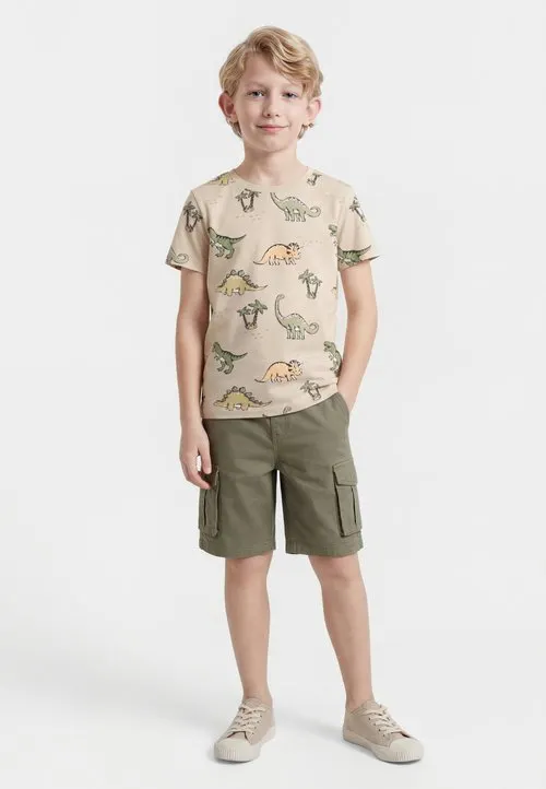 DINO 2 PACK - T-shirts med print - light beige