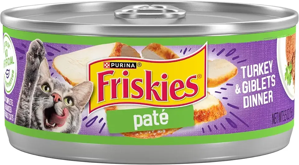 Purina Friskies Wet Cat Food Pate Turkey and Giblets Dinner - (Pack of 24) 5.5 oz. Cans