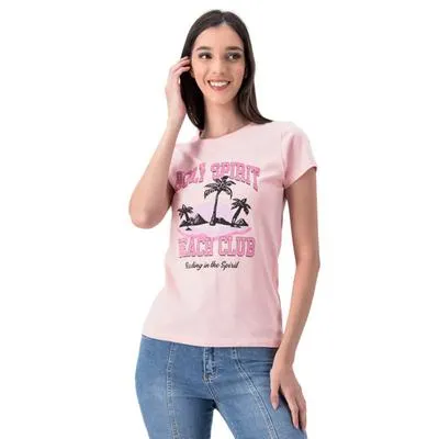 Playera Mxstaza Mujer Manga corta Leyenda Holy Spirit Beach Club