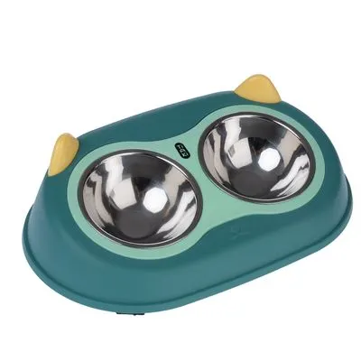 TIAKI Support Hibou avec double gamelle pour chien et chat