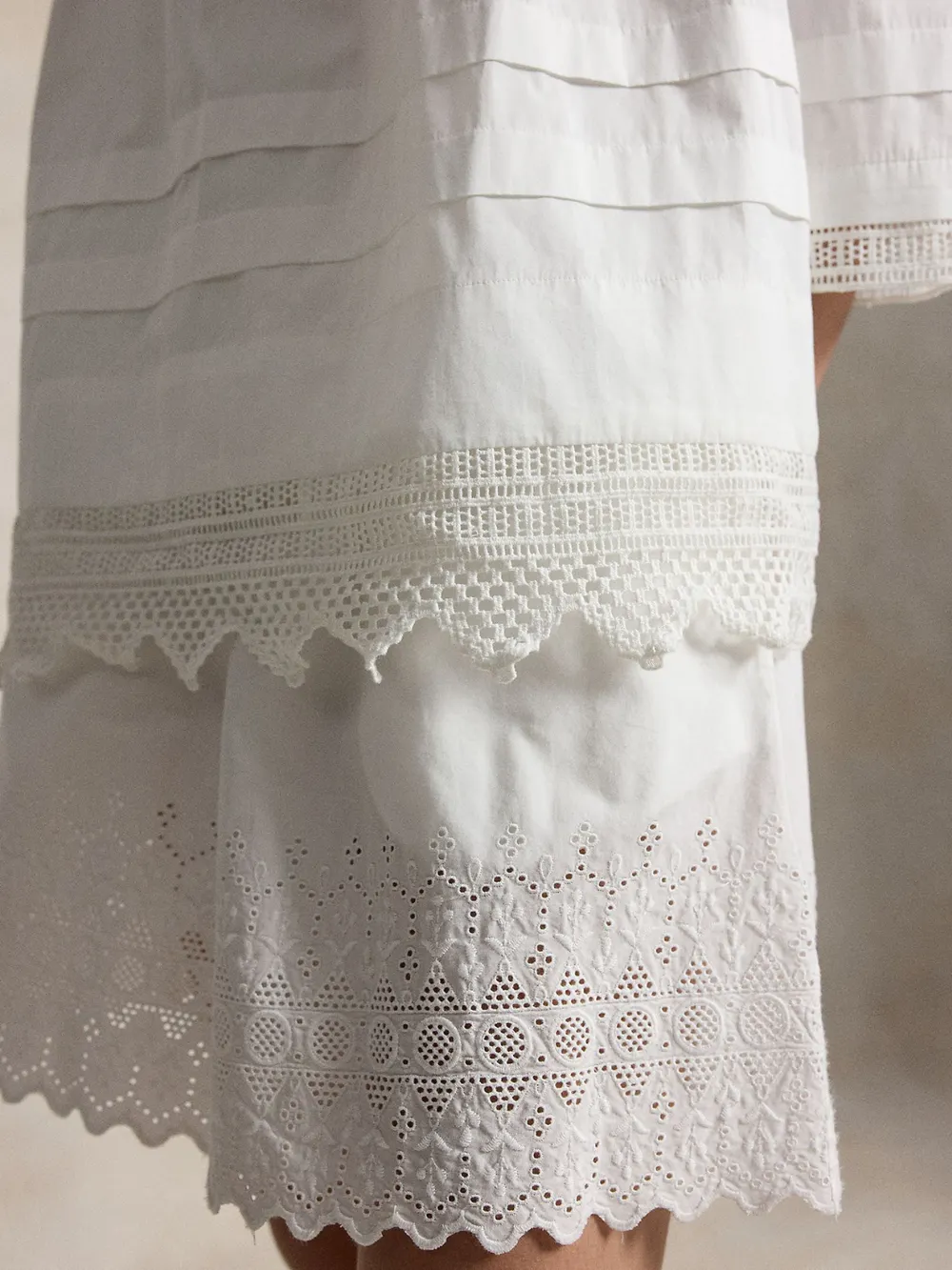 CROCHET-TRIM COTTON SHIRT