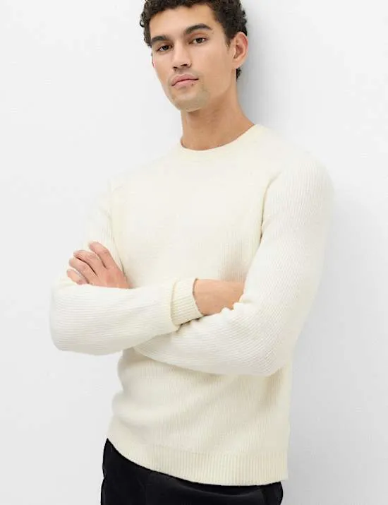 Superweicher Pullover mit Rundhalsausschnitt und Wollanteil