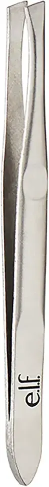 e.l.f. Slant Tweezer, Professional Quality Stainless Steel, Provides a Strong Grip, Removes Hairs Accurately, Shapes, Defines, Easy To Use, Ergonomically-Designed