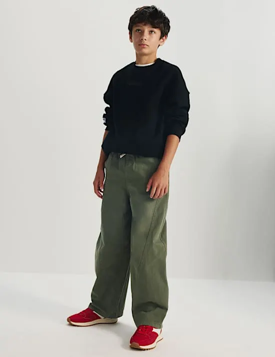 Hose aus reiner Baumwolle mit weit geschnittem Bein (6–16 Jahre)