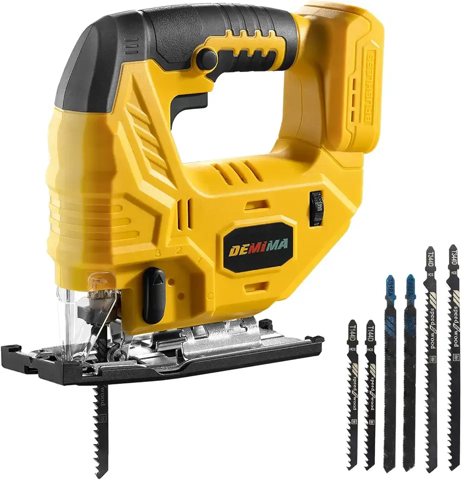 Cordless Jig Saw for Dewalt Battery, 7 Speed Variable ​​Up to 3200RPM, LED Light, 45° Bevel Cuts, 3 Orbital Motions, with Jig Saw Blade for Straight/Curve/Circle Cutting(Battery Not Include)