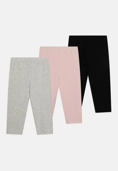 3 PACK UNISEX 3/4 LENGTH LEGGINGS - Leggings - black/mottled light grey/light pink
