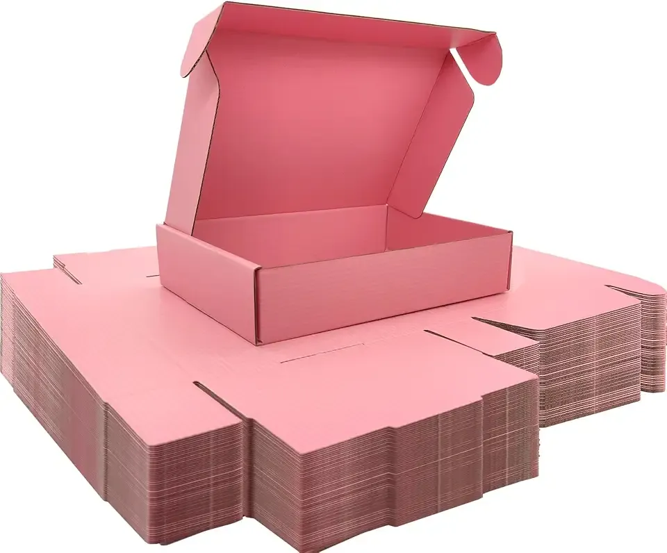9x6x2 inches Small Shipping Boxes Set of 50 - Pink Mailer Corrugated Cardboard Boxes for Shipping Packaging Mailing Products
