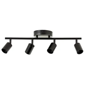 Faretto decorativo senza fonte luminosa LINA in acciaio nero E27 40W INSPIRE 4 luci