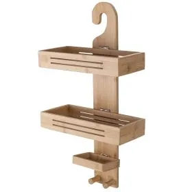 Organizer doccia con gancio, 3 ripiani, in bambù, Sìordine