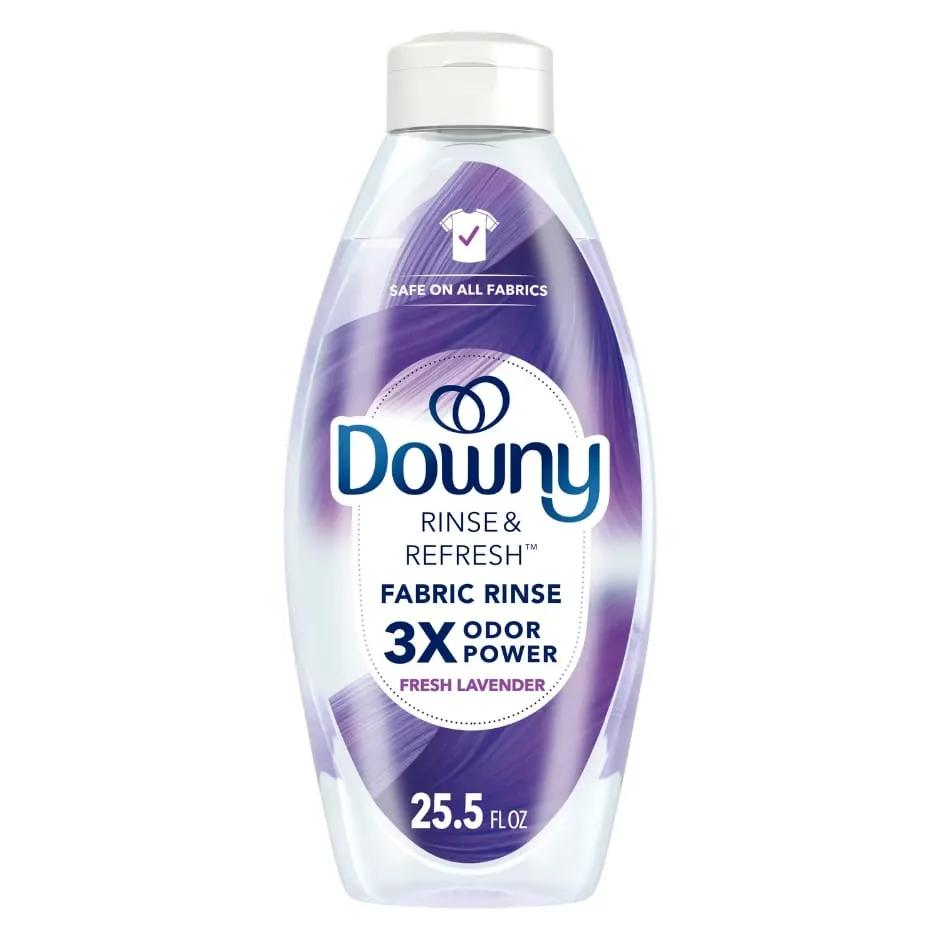 Downy Rinse & Refresh Laundry Odor Remover and Fabric Softener, Fresh Lavender, 25.5 fl oz., Safe On All Fabrics, HE Compatible