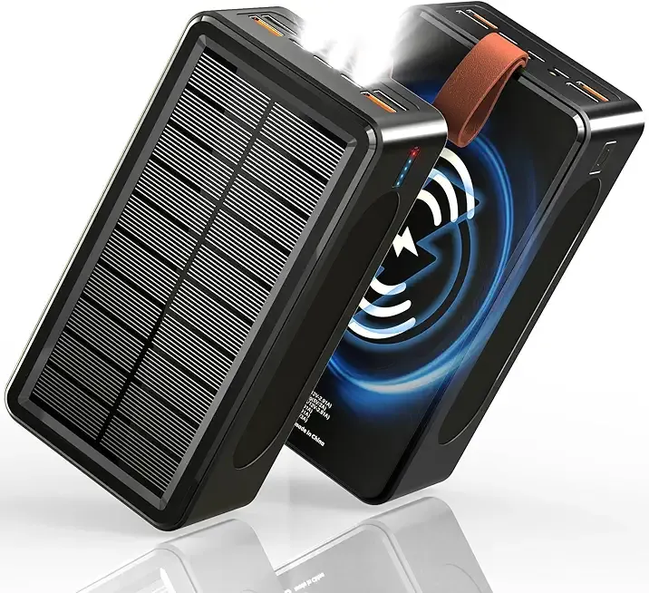 Feidyns 90000mAh Power Bank 35W Fast Charging Solar Charger - High Capacity Wireless Charger Power Bank for Camping, Travel, Emergencies, Tech Devices | 7-Port PD/USB-C, LED Flashlight-a