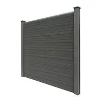 WPC-Sichtschutzzaun CORTEZA - 5x Element + 6x Pfosten - Grau