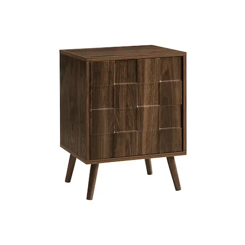 Monarch Specialties Accent Table, End, Side Table, Small, Storage, Lamp, Walnut Laminate, Modern