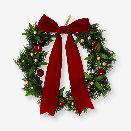 Wreath with velvet bow - 31 cm
