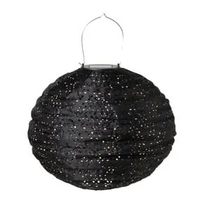 Solar barok lampion rond - zwart - ø30 cm