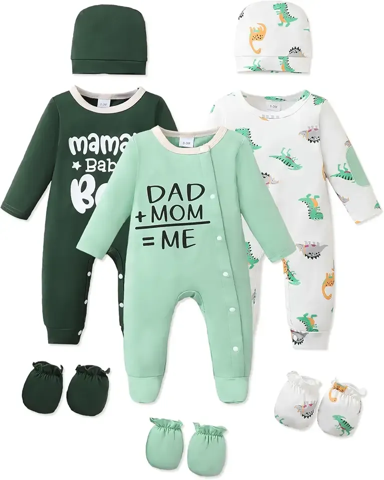 Baby Boy Clothes Newborn Boy Outfits Infant Hat Mitten 11 Pieces Bear Pattern Romper Jumpsuit 0-3 3-6 6-12 Months