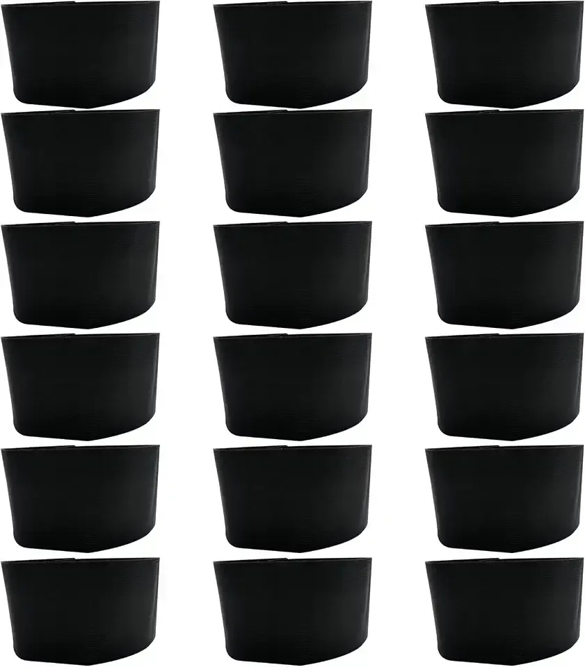 18 Pieces Funeral Mourning Band, Full Black Soccer Captains Armband | Adjustable Black Elastic Armbands for Funerals, Memorials, Sports Teams and Badge