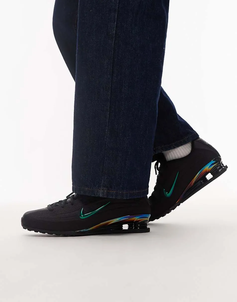 Nike Shox Z trainers in black and iridescent