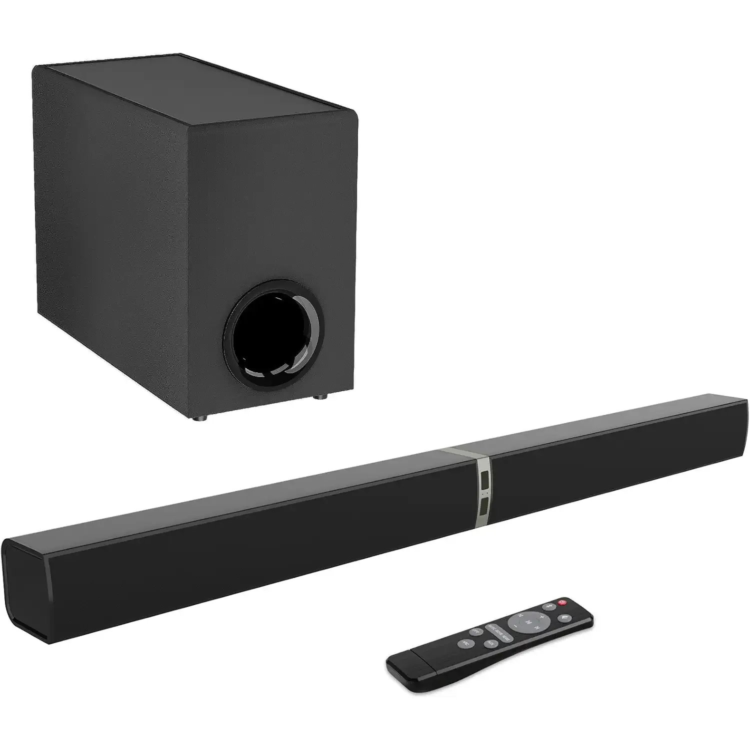 Sound Bar with Subwoofer,120W Sound Bar Bluetooth 5.3 Soundbar Surround Sound System, Detachable Home Theater Speaker with ARC/Optical/AUX Connection, Remote Control for TV/PC/Projector