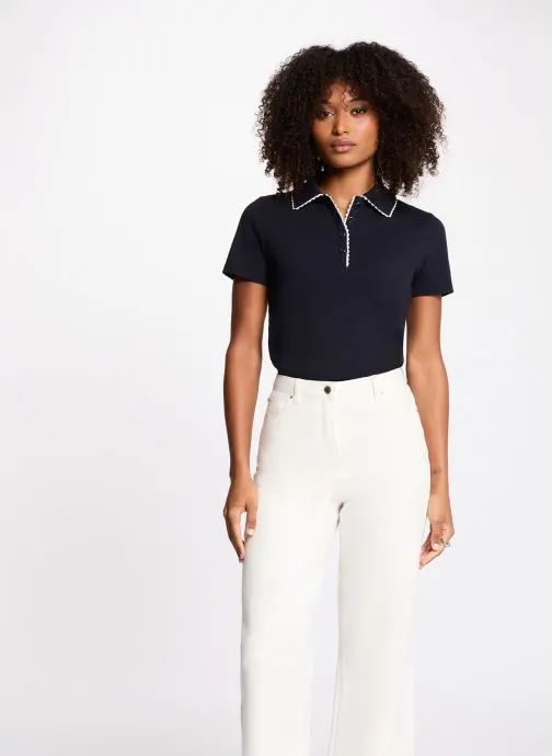 Korte mouwen polo's 261-DLOLI dames blauw