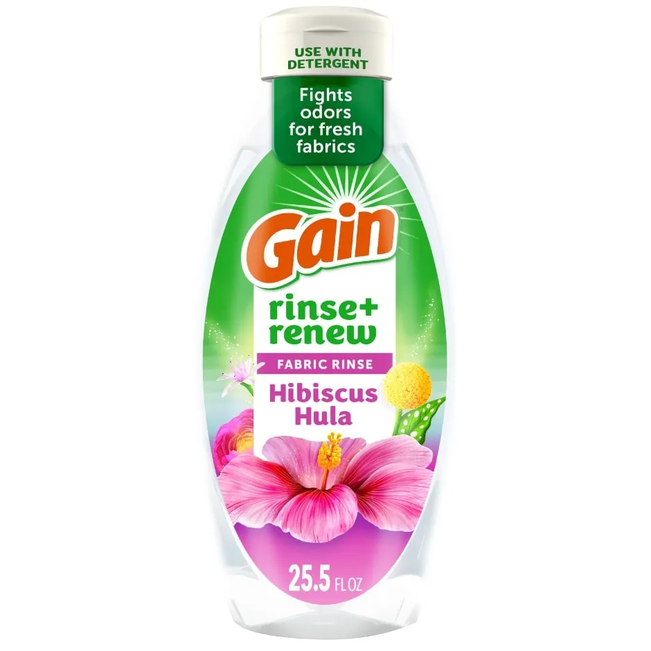 Gain Rinse and Renew Fabric Rinse, Hibiscus Hula, 25.5 fl oz, Odor Fighter