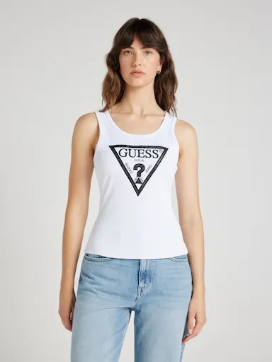 Guess Viviana Logo Tank Top In White
