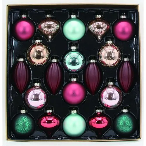 Enchanted Forest® 3.15" Red, Blue & Gold Classic Glass Ornaments - 20 Pack