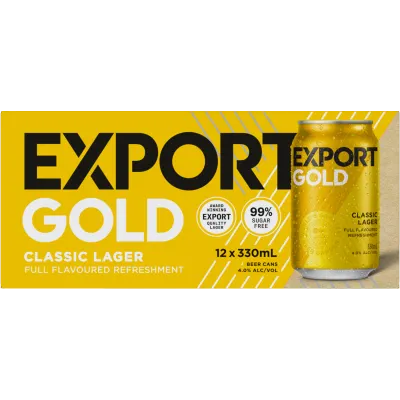 Export Gold/Ultra Low Carb Lager 330ml 12 Pack Range