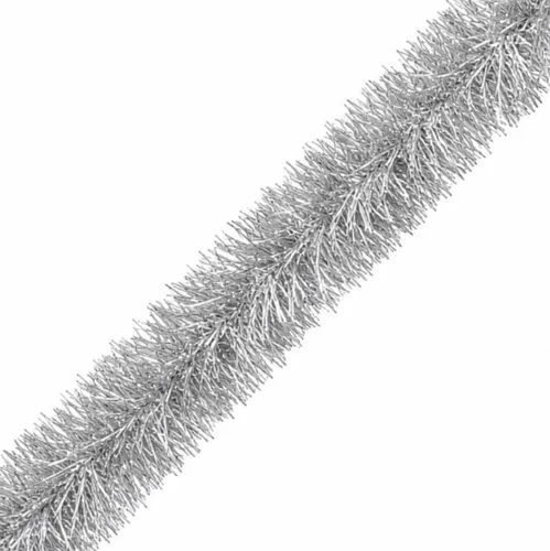 Enchanted Forest® 15' Christmas Soft & Silky Silver Tinsel Garland