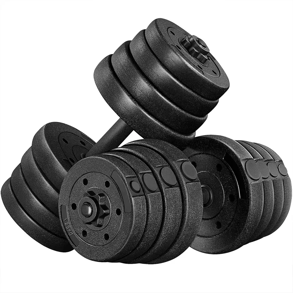 Yaheetech Adjustable Dumbbell Set Free Weights with Spinlock Collars, Black