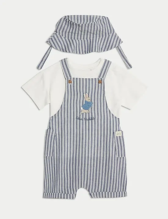 3pc Pure Cotton Peter Rabbit™ Striped Outfit (0-3 Yrs)