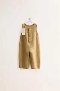 ZARA TIMELESS - 100% LINEN LONG DUNGAREES