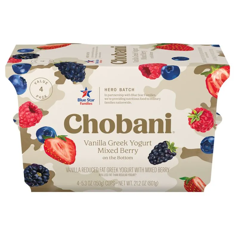 Chobani Mixed Berry on Bottom Vanilla Low-Fat Greek Yogurt
