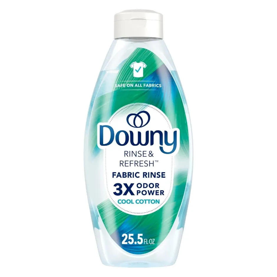 Downy Rinse & Refresh Laundry Odor Remover and Fabric Softener, Cool Cotton, 25.5 fl oz., Safe On All Fabrics, HE Compatible