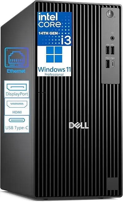 Dell Tower Desktop Computer for Business & Home, Next Gen OptiPlex, 14th Gen Intel 4-Core Processor, 8GB DDR5 RAM, 256GB PCIe SSD, Type-C, HDMI + 1 DisplayPort, Windows 11 Pro