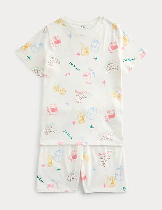 Pure Cotton Brunch Graphic Pyjamas (1-16 Yrs)