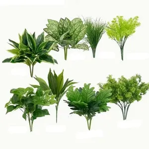 18 plantas artificiales, plantas verdes simuladas, decoración para exterior e interior, ideales para porches, alféizares y bodas.