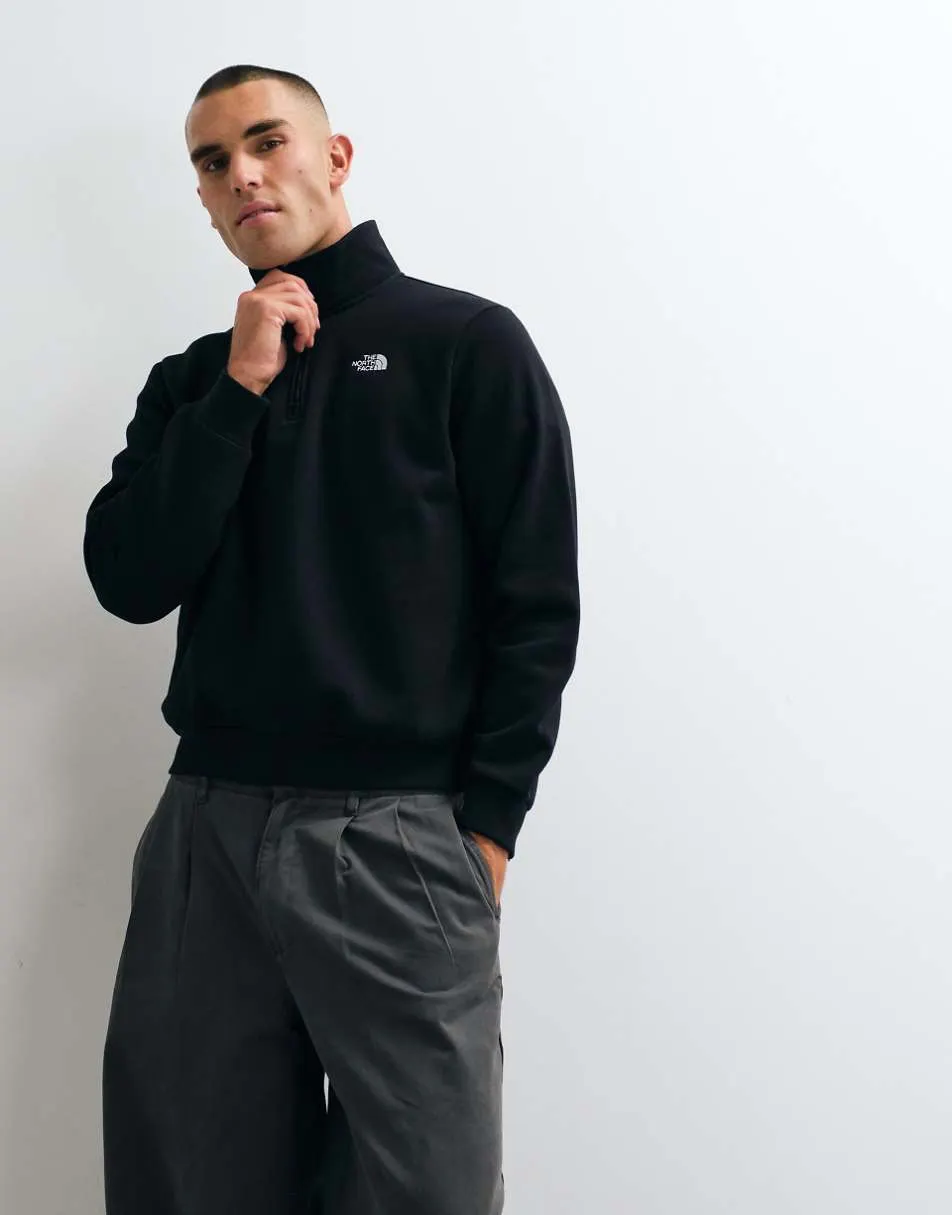 The North Face Essential Simple Dome relaxed 1/4 zip sweatshirt in black