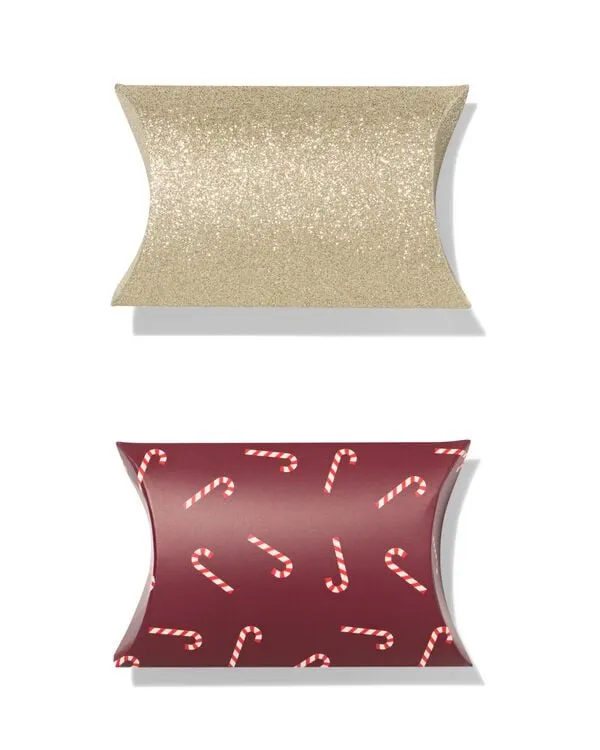 cadeauendoosjes zuurstok-glitter - 2 stuks