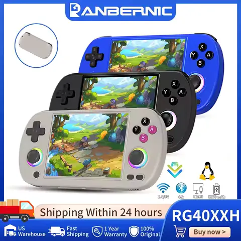 Anbernic RG40XX H Handheld Game Console 4.0'' IPS 640*480 Screen Linux 64G-bit 3200mAh RGB Joystick RG40XXH Portable Retro Gaming Console Supports 5G WiFi Streaming HDMI TV Output