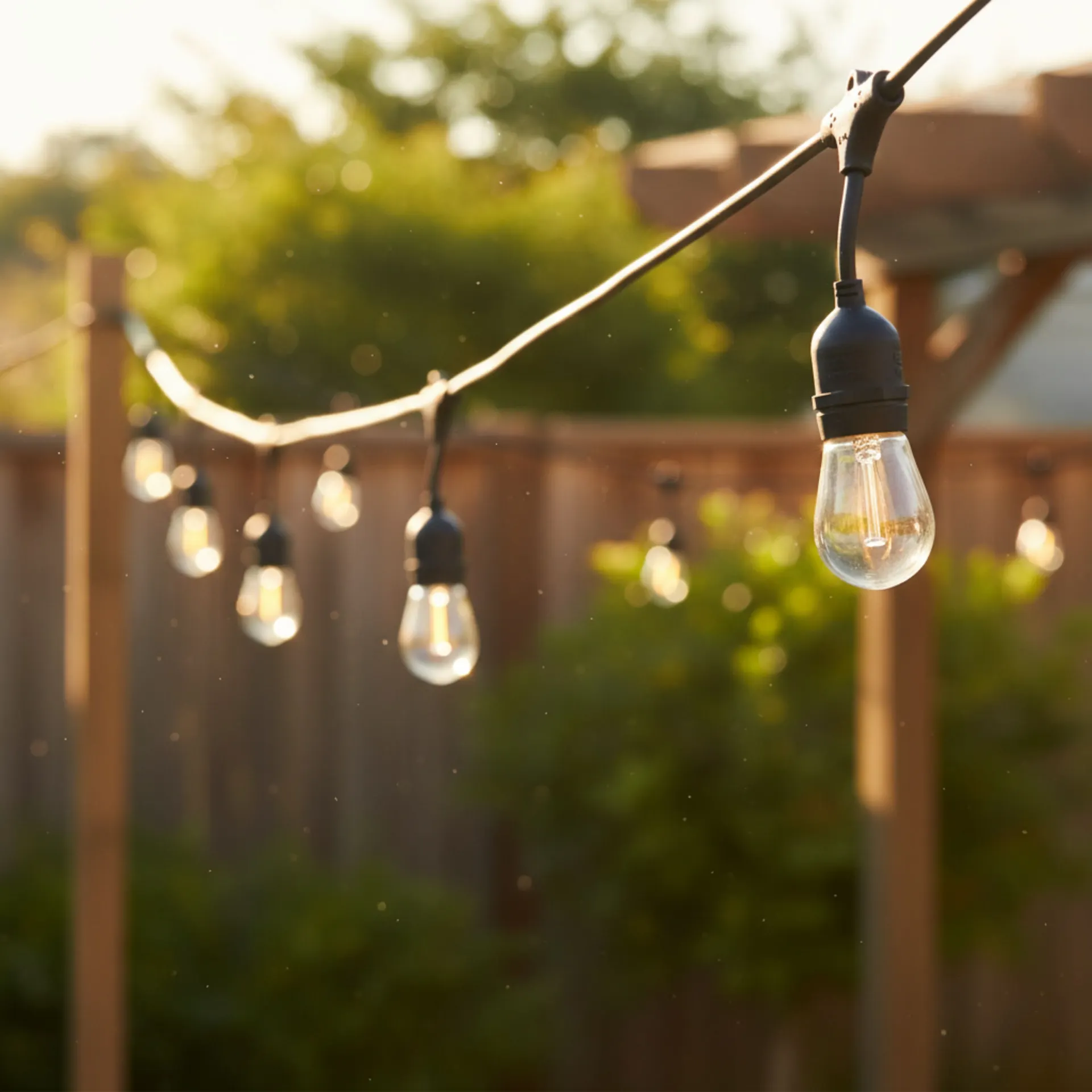 24-ft Plug in Black Indoor String Light with 12 LED Edison Bulbs