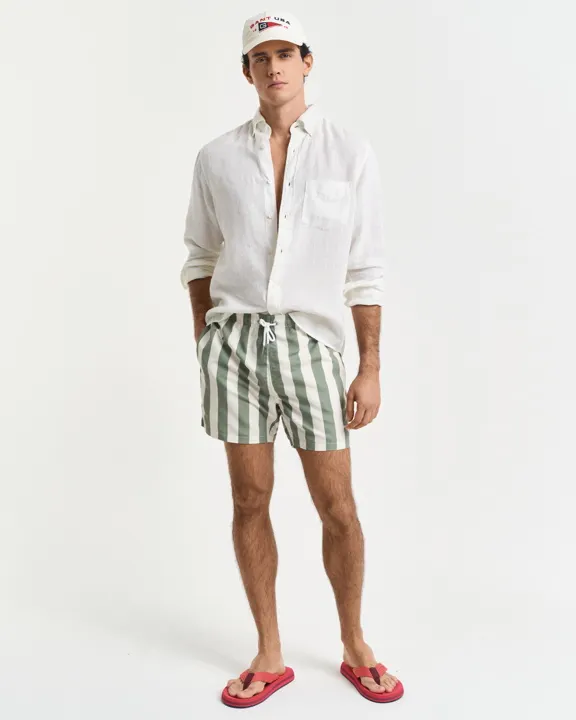 Blockstripet badeshorts
